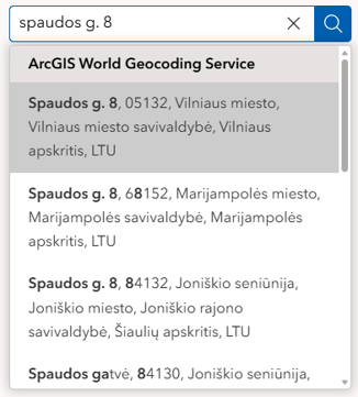 adresų sąrašas